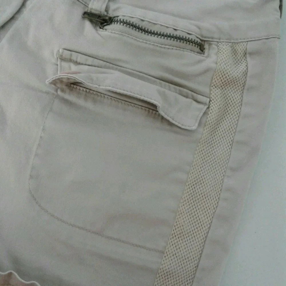 CREST JEANS‎ Stretchy Tan   Shorts Vented Sides 11 - Picture 4 of 8